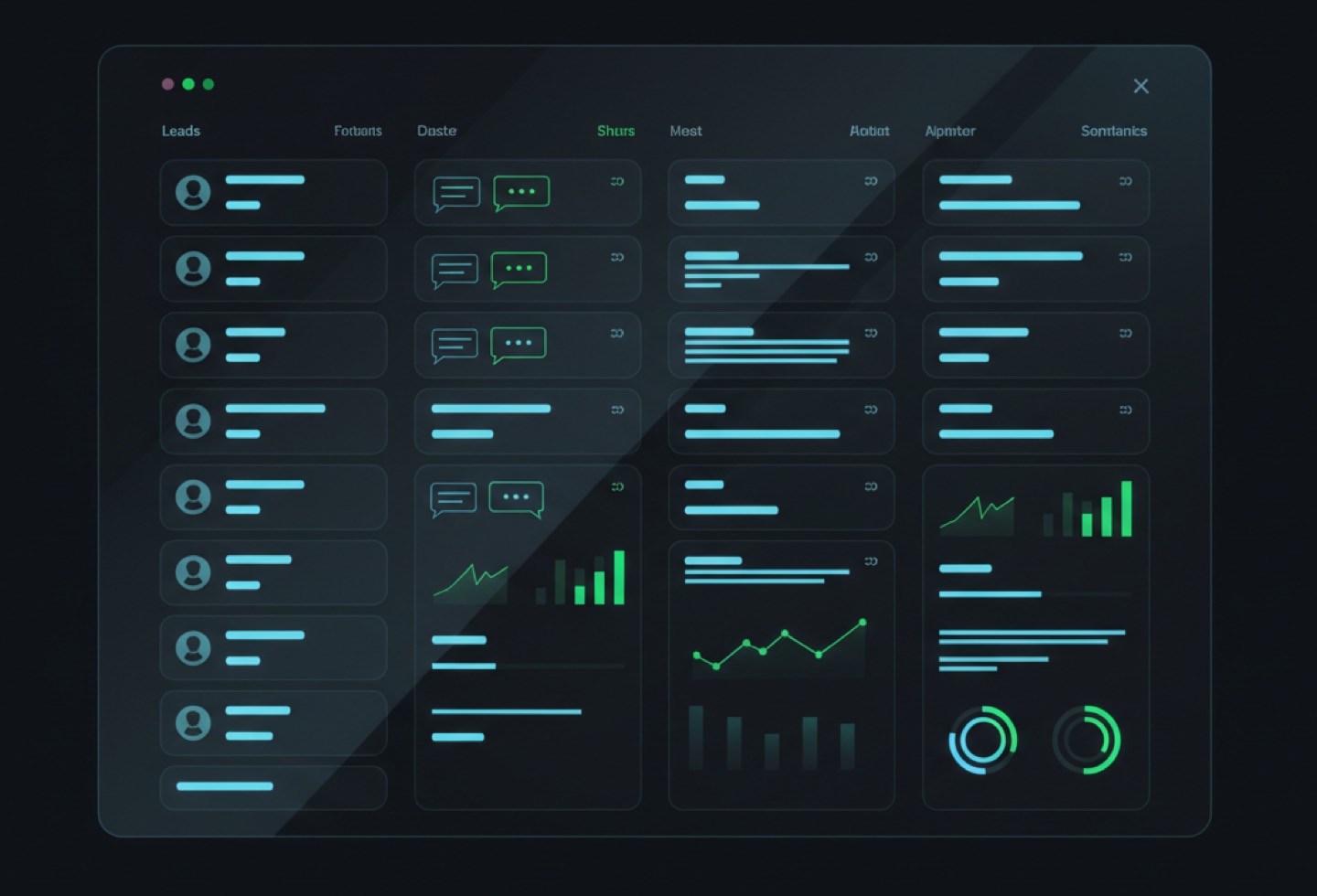 AIREI CRM dashboard showing a real estate lead pipeline with AI conversations